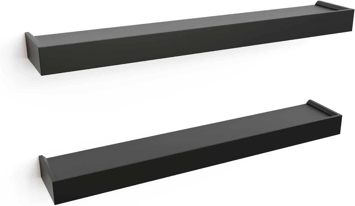 Ballucci Modern Ledge Wall Shelves 24", Set of 2, Floating Shelves for Decorative Living Room