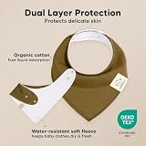 KeaBabies 8-Pack Organic Baby Bandana Bibs for Boys, Girls - Super Absorbent Triangle Baby Bibs for Drooling and Teething Infant, 100% Cotton Extra Soft for Newborn, Infant 0-36 Months (Basics)