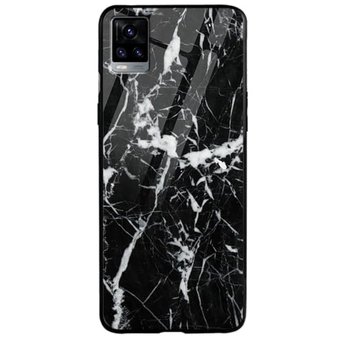Image of COLORflow Back Cover Compatible with Vivo V20 | Black Marble White | Shockproof TPU Bumper Cover with Camera Protection Back Cover Compatible with Vivo V20