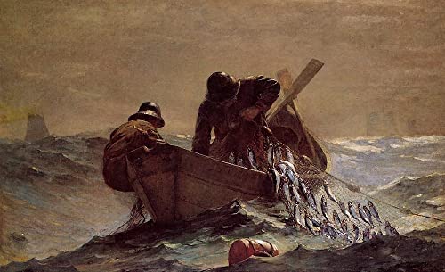 Tableau le filet à hareng par Winslow Homer en impression d'art premium sur toile de coton
