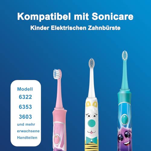 OddeKey Kids Ersatzbürsten Kompatibel mit Philips Sonicare Kids, Kariesprophylaxe, mini Ersatzbürsten für Kinder ab 3/7 Jahre, 8 Stück, Grün – Bild 3