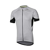 ARSUXEO Men's Short Sleeves Cycling Jersey Bicycle MTB Bike Shirt 636 Light Gray Size L
