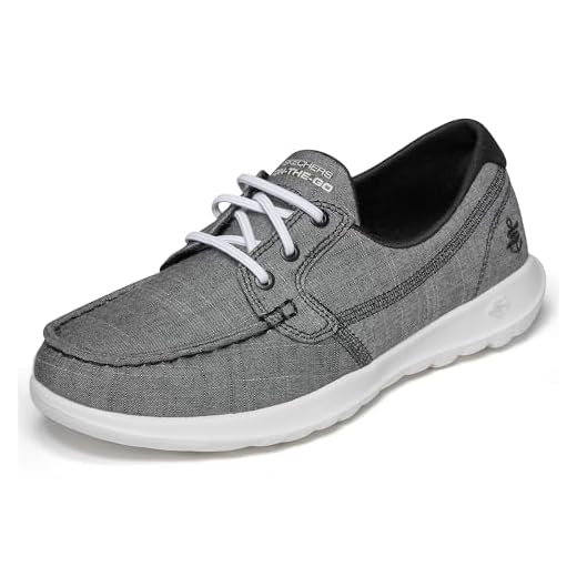 Skechers Performance Women's Go Walk Lite-15433 Boat Shoe,black/white,8 M US