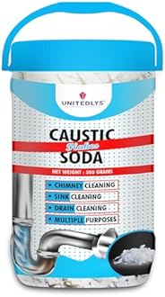 Caustic Soda Drainage Block Remover 350G | Fast-Acting, Non-Toxic & Odorless Drain Cleaner Powder | Caustic Soda for Drain Cleaning | Sink & Pipe Drainage Cleaner