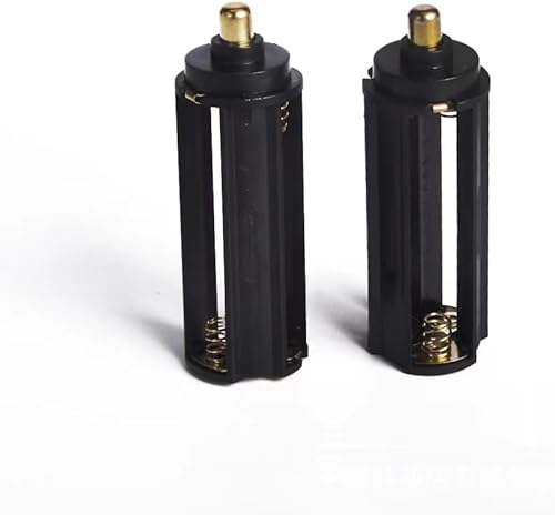 Miniatura 4 de 3 unids AAA batería titular adaptador negro cilíndrico batería almacenamiento caso titular para 3 x 1.5 V pilas AAA o 18650 linterna antorcha