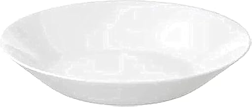 طقم اطباق عشاء جانبية من الزجاج المقوى من البورسلين، (مقاس 50.8 سم، عميق، 6 قطع)، ابيض