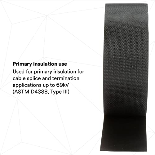 3M Scotch Rubber Splicing Tape 23, 1-1/2 In X 30 Ft, Black, Self-Fusing (Epr Based) Rubber Electrical Insulating Tape, 1 Roll #TOP3