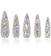 LOVFUL Press on Nails Eternal Stunning Rhinestone | Handmade with Full Covered Crystals | Reusabl...