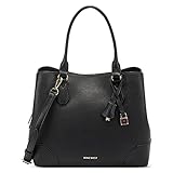 NINE WEST womens Brooklyn Jet Set Carryall SATCHEL, Black, One Size US