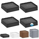 EGTTGIN Bed Risers 1 inch, 2 inch, 3 inch, 4 inch Heavy Duty, Adjustable Furniture Riser for Table Desk Couch Sofa Chair Recliner Leg Frame Dorm, Stackable Bed Raisers Blocks (Black 4 Pack, 1 inch)