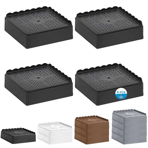 EGTTGIN Bed Risers 1 inch 2 inch 3 inch 4 inch Heavy Duty Adjustable Furniture Riser for Table Desk Couch Sofa Chair Recliner Leg Frame Dorm Stackable Bed Raisers Blocks (Black 4 Pack 1 inch)