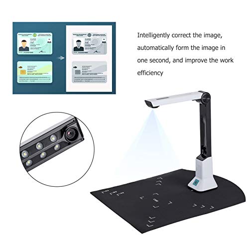 Document Camera for Teachers Laptop, 8MP USB Portable Scanner Office Classrooms Distance Learning with Real-time Projection Video Recording Versatility A4 Format, OCR Multi-Language Recognition,etc