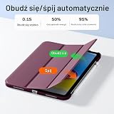 Maledan Etui do iPada 10, 11 generacji (A16 2025 11 cali/2022 10,9 cala), smukłe, lekkie, półprzezroczyste etui z poliwęglanu z tyłu, odporne na uderzenia etui ochronne do iPada 10, do samochodu do