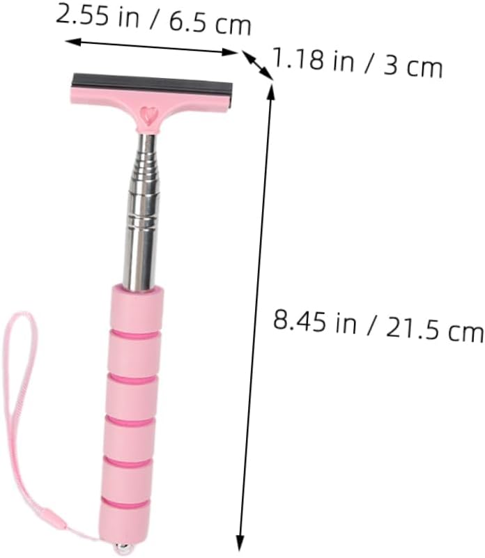 OUNONA Telescopic Car Rearview Mirror Squeegee Cleaner Tool Multi-Purpose Windshield Wiper Long Handle for Window Cleaning and Maintenance