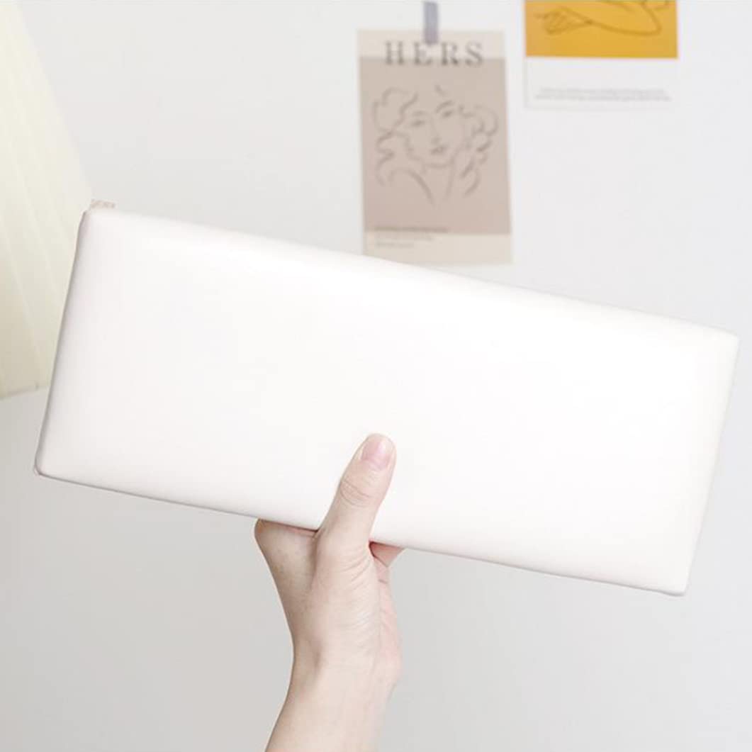 Nail Arm Rest Double Layer Nail Hand Rest PU Leather Japanese Style Manicure Table Station Desk for Salon Technician Use 11.81x5.12x4.72 Inch White.