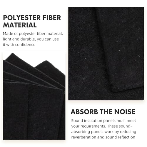 6 Piezas Paneles de Fibra de Poliéster Negro Absorbentes de Sonido para Tratamiento Acústico y Aislamiento de Pared miniatura 6