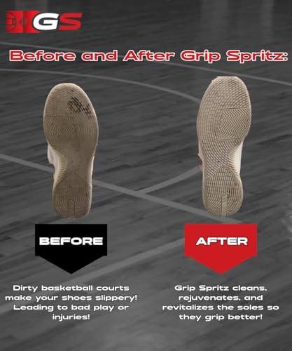 Grip Spritz - #1 Basketball Court Shoe Grip Spray - Shoe Traction Enhancer - Elongates Shoe Life and Increase Performance - Year Round Bundle - Two Bottles of Sneaker Grip Spray Towel Clear