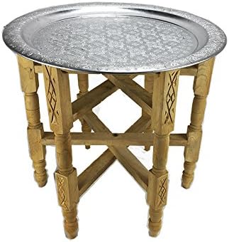 VULCANO CRAFTSMANSHIP Moroccan TABLE with Ethnic TABLE Tray