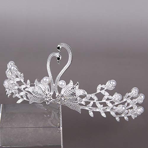 Tiara de cristal fina con pedrería y perlas de alta elegancia nupcial 6