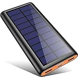 【Grande Capacité 26800mAh】Intégrée de la batterie lithium-ion 26800mAh, la batterie externe solaire peut facilement charger un iPhone XS 6,8 fois, un Samsung Galaxy S9 5,8 fois, un iPad Pro 2 fois.