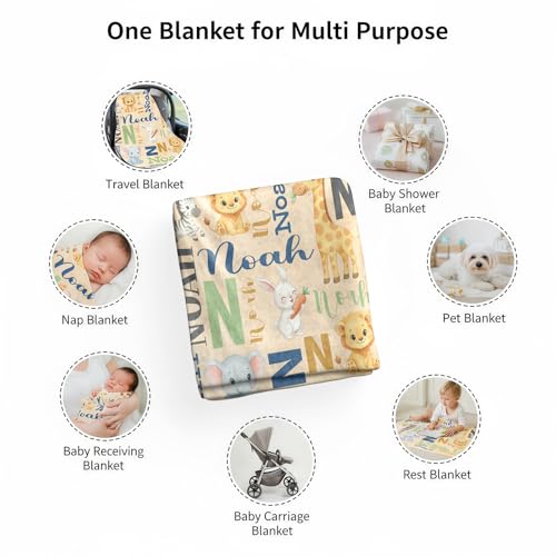 Image of Personalized Baby Blanket for Boys Girls, Ship Next Day, Custom Name Blanket with Name, Printed in USA, Personalized Gifts for Baby Shower Birthday Christmas, Soft Blankets for Newborn Kids Adult