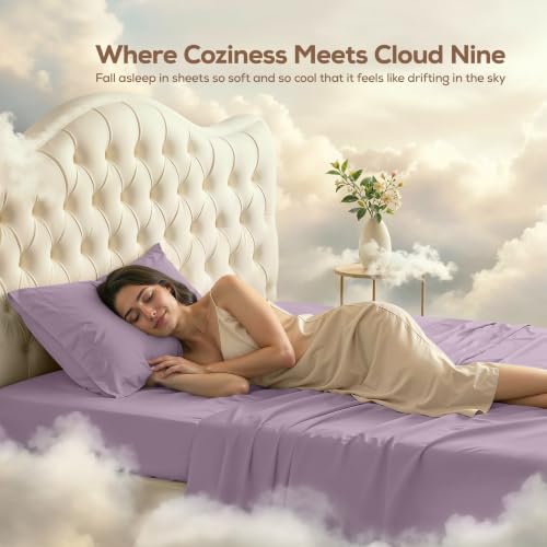 Image of Utopia Bedding Twin XL Sheet Set - Dorm Room Essentials for Students, 3 Piece Soft & Breathable Microfiber College Bedding, 1 Fitted Sheet, 1 Flat Sheet & 1 Pillowcase - Oeko Tex (Lavender)