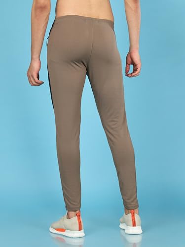Image of TECHNOSPORT Men's Slim Fit Mid Rise Solid Trackpant with Techno Dry for Gym, Workout & Sports