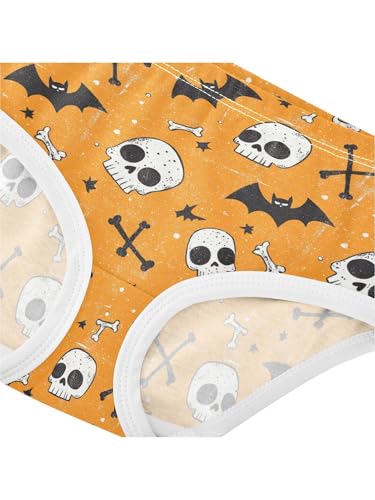ZZKKO Cartoon Halloween Bone Bat Girls Underwear Toddler Panties for Girls Comfort Brief Size 2T4