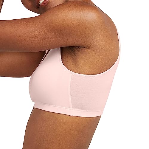 Image of Hanes Women's Pack, Cotton Scoopneck Bralette, Low-Impact Sports Bra, 3-Pack