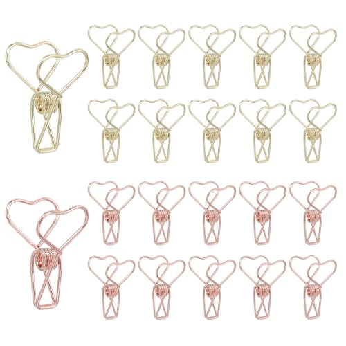 Attaches pour photo et bureau haut de gamme en métal évidé or rose 30 pièces