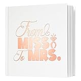 Calculs from Miss to Mrs Bridal Shower Guest Book Polaroid Blank Pages Picture Book for Instant Film Rose Gold Bachelorette Party Sign in Book 8.5” Square White Cover Rose Gold Foil Stamping