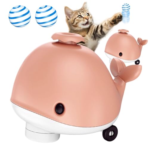 電気クジラボール 猫用遊具 柔軟ホイール 音楽機能 冷却ファン ペット用品 黒色 (赤)