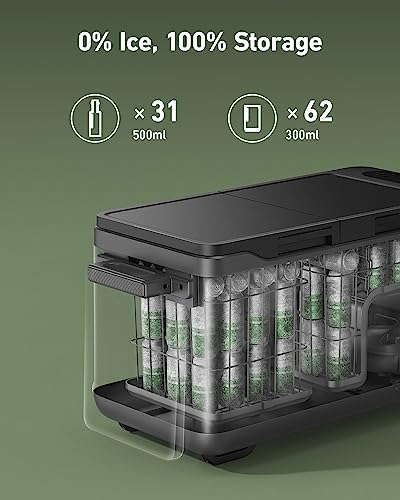 Image of Anker EverFrost 50 Powered Cooler, 53L Portable Refrigerator for Car, Powered Cooler with 299Wh Battery, Powered by AC /DC or Solar, for Outdoor Camping, Travel, and Fishing, Fits in Trucks