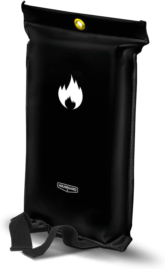 HOUSEGARD Safety for lifeFB1218SB-C1 Fire Blanket, BlackOne, 180 cm