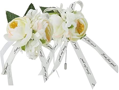 Amazon Co Jp コサージュ 入学式 コサージュ フォーマル 結婚式 ウェディングリストコサージュ2個ブライドメイドブートニアフラワーリストチェストウェディングアクセサリー コサージュ 卒業式 入学式 Hswyjjpfb Color White ジュエリー