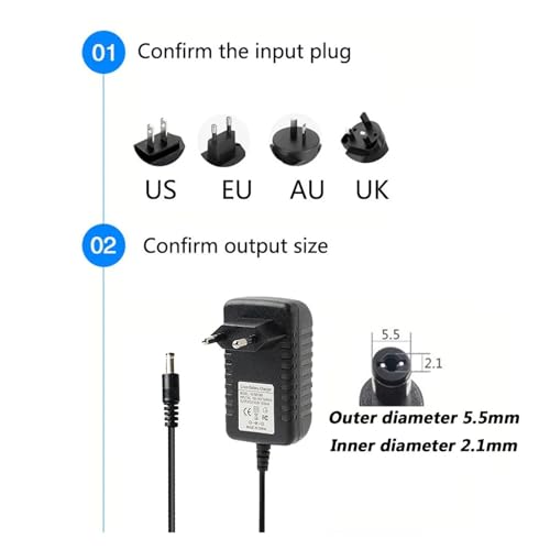 Adaptador de corriente AC 100-240V a DC 28V 1.5A con cable 2m miniatura 3
