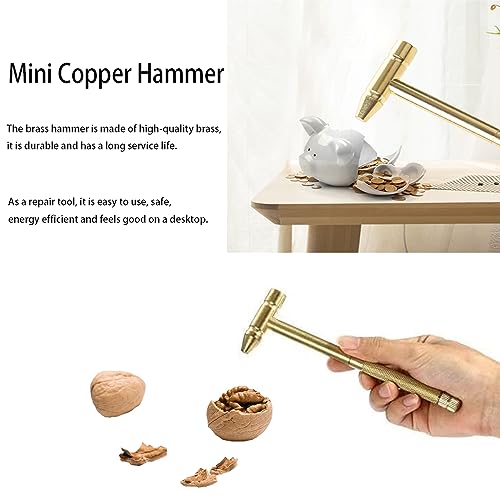 6-in-1 Mini Brass Dual Head Small Multifunction Copper Hammer with Detachable Screwdriver for Jewelry Watch Repair - Image 4