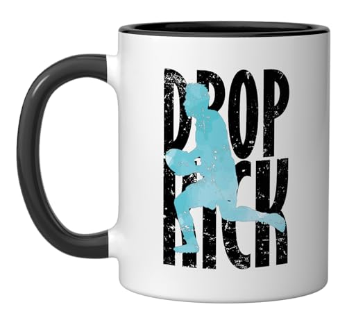 Drop Kick Rugby Ceramic Mug, Black/White