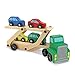 Produktbild Melissa and Doug Autotransporter Spielzeug Holzauto | 1 Lkw Auto Spielzeug Transporter & 4 Spielzeug Autos Holz | Geschenke für 3 jährigen Jungen | Autotransporter Kinder & Spielzeugautos ab 3 Jahre