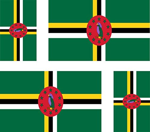 Akachafactory 4 x Autocollant Sticker Voiture Moto Valise pc Portable Drapeau Dominique Domini