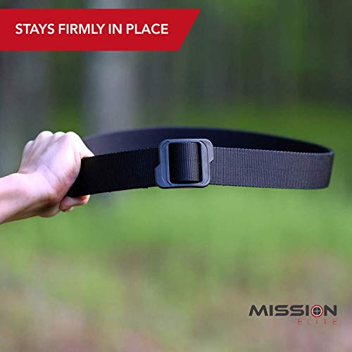 Mission Elite Tactical Belt, 1.5-Inch Nylon Gun Belts For Men, 2-Ply Edc Belt With Adjustable Plastic Buckle #TOP5