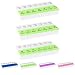 Produktbild 3x WELLGRO® Tablettenbox für 7 Tage - je 2 Fächer pro Tag, 18,5 x 9,5 x 3,5 cm (LxBxH) - Farbe wählbar, Farbe:Grün