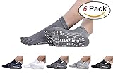 Men's Cotton Anti-slip 5 Finger Toe Socks Athletic for Yoga Grip Low Cut 6 Pack