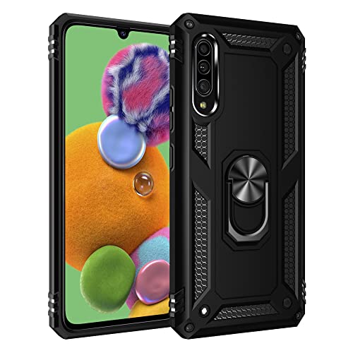 Coque Samsung Galaxy A90 5G antichoc noir avec anneau de maintien