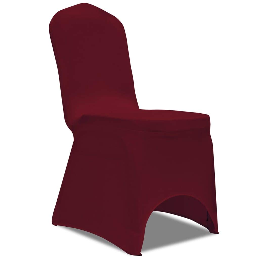 Générique Stuhlhussen, Bordeaux, 30 Stück | Elastischer Stoff, 10 % Elastan, bis 100 cm, für Hochzeit, Bankett, Konferenz
