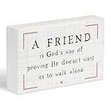Simply Said, INC Small Talk Friendship Sign, A Friend is God's Way of Proving He Doesn’t Want Us to Walk Alone, 5.25 inch Wood Plaque, Made in USA