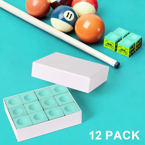 SYNCSHOT 10A Nano Pool Cue Chalk: Professional Billiard Cue Chalk with Low Dust, Reduces Miscues Billiard Pool Table Accessories for Tournament & Home Use (12/36 Cubes, Blue/Teal/Red) (36, Teal) - Thumbnail 7