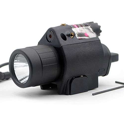 Trirock, Torcia a LED combinata con pulsante e slitta Picatinny