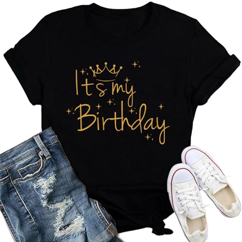 IFQ Birthday Shirt for Women It's My Birthday T-Shirt Bday Party Matching Crew Crewneck Tee