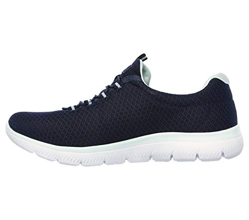 Skechers Summits, Zapatillas de Deporte Mujer, Blu Navy Mesh Aqua Trim, 35 EU